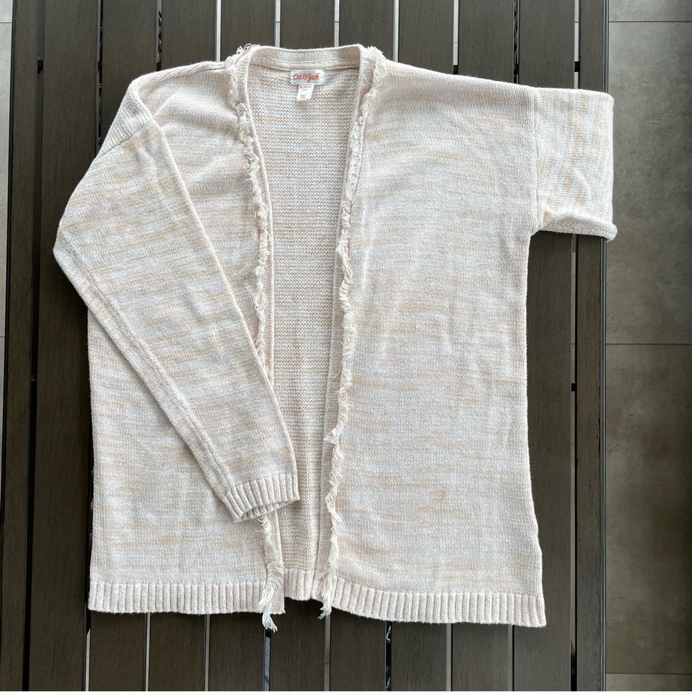 CAT & JACK OPEN FRONT FRINGE CARDIGAN SWEATER!!